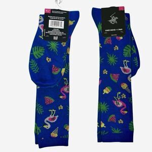 Polo‎ Club Knee High Socks Flamingo Watermelon Print Fun Socks Size 5-9
